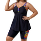 🏊‍♀️48% RABATT NU! 🌺 Tankini-set med shorts – magkontroll, snabbtorkande & smickrande passform – njut av stranden med självförtroende 🌊
