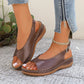🔥48% RABATT⏰Damernas Vintage Peep - ☁️Toe Komfortsandaler 👠✨Mjuk sula retro sommar skor för fest & vardag🌸