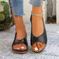 🔥48% RABATT⏰Damernas Vintage Peep - ☁️Toe Komfortsandaler 👠✨Mjuk sula retro sommar skor för fest & vardag🌸