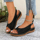 🔥48% RABATT⏰Damernas Vintage Peep - ☁️Toe Komfortsandaler 👠✨Mjuk sula retro sommar skor för fest & vardag🌸