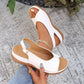 🔥48% RABATT⏰Damernas Vintage Peep - ☁️Toe Komfortsandaler 👠✨Mjuk sula retro sommar skor för fest & vardag🌸