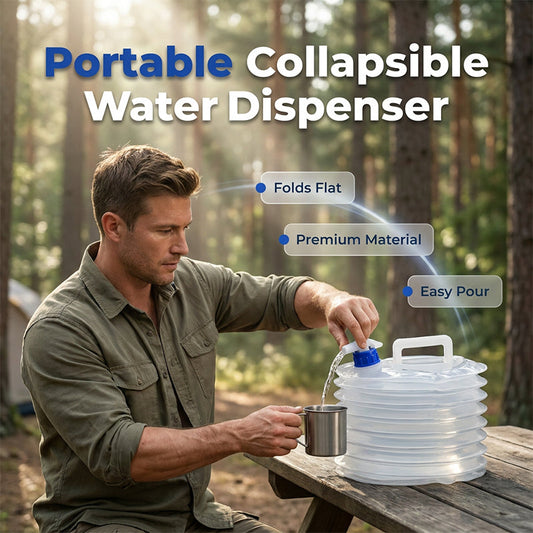 💧48% RABATT NU! 🏕️ Hopfällbar Vattenbehållare med Kran – Kompakt & Läckagesäker – Perfekt för Camping & Utomhusäventyr